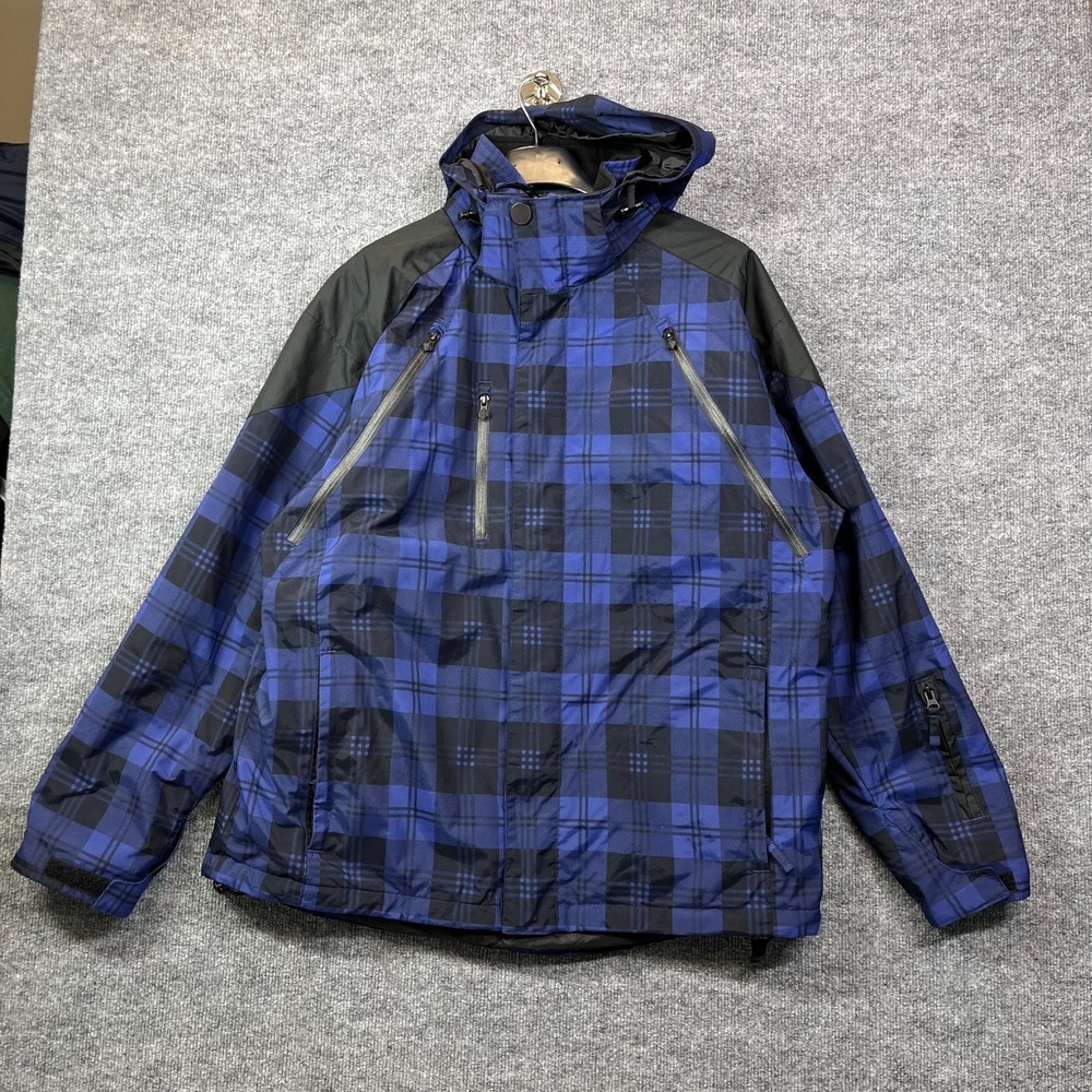 Triple Five Soul Waterproof Insulated Ski Jacket Men's Blue Plaid Outdoor - XL